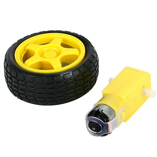 6V 250RPM Sarı Motor – Tekerlek Seti