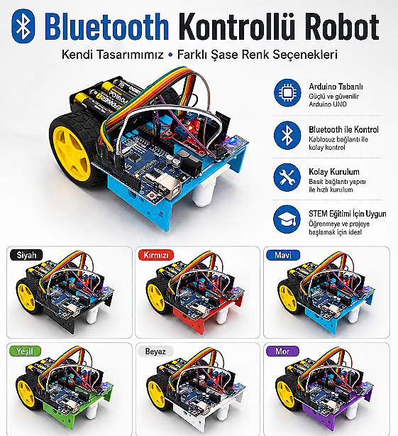Bluetooth Kontrollü Arduino Robot Kiti - 4
